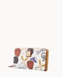 MLB Rockies Large Zip Around Wristlet ROCKIES -Dooney & Bourke W0126G QUMWPATNROKI ALT1 1