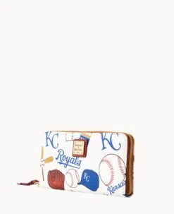 MLB Royals Large Zip Around Wristlet Royals -Dooney & Bourke W0126G QUMWPATNRYLS ALT1 1