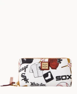 MLB White Sox Large Zip Around Wristlet WHITE SOX