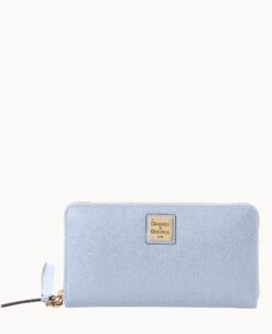 Saffiano Large Zip Around Wristlet Glacier Blue 25 Saffiano Large Zip Around Wristlet Glacier Blue -Dooney & Bourke W0126G SI3FSI3F0002 1