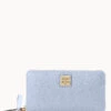 Saffiano Large Zip Around Wristlet Glacier Blue