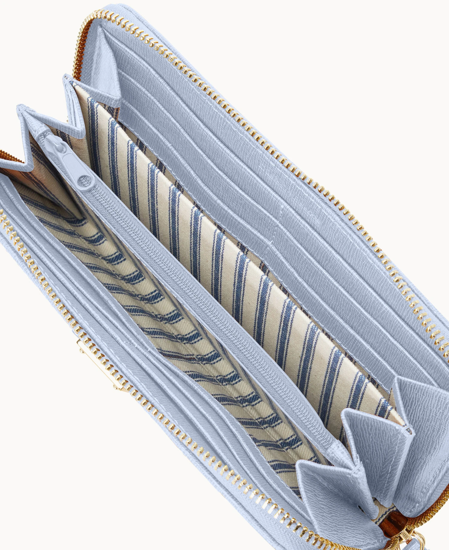 Saffiano Large Zip Around Wristlet Glacier Blue 4 Saffiano Large Zip Around Wristlet Glacier Blue - Image 4