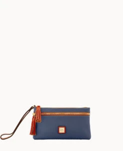 Pebble Grain Double Zip Wristlet Wine -Dooney & Bourke W0174G AWXQPATN