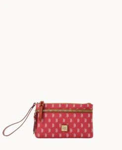 MLB Red Sox Double Zip Wristlet Boston Red Sox -Dooney & Bourke W0174G MJRDPATNRDSX 1