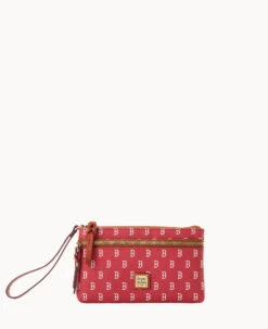 MLB Red Sox Double Zip Wristlet Boston Red Sox -Dooney & Bourke W0174G MJRDPATNRDSX 2