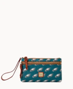 NFL Eagles Double Zip Wristlet Philadelphia Eagles -Dooney & Bourke W0174G NJGRPATNEAGL 2
