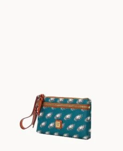 NFL Eagles Double Zip Wristlet Philadelphia Eagles -Dooney & Bourke W0174G NJGRPATNEAGL ALT1 1