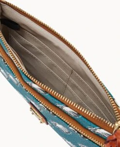NFL Eagles Double Zip Wristlet Philadelphia Eagles -Dooney & Bourke W0174G NJGRPATNEAGL ALT2 1