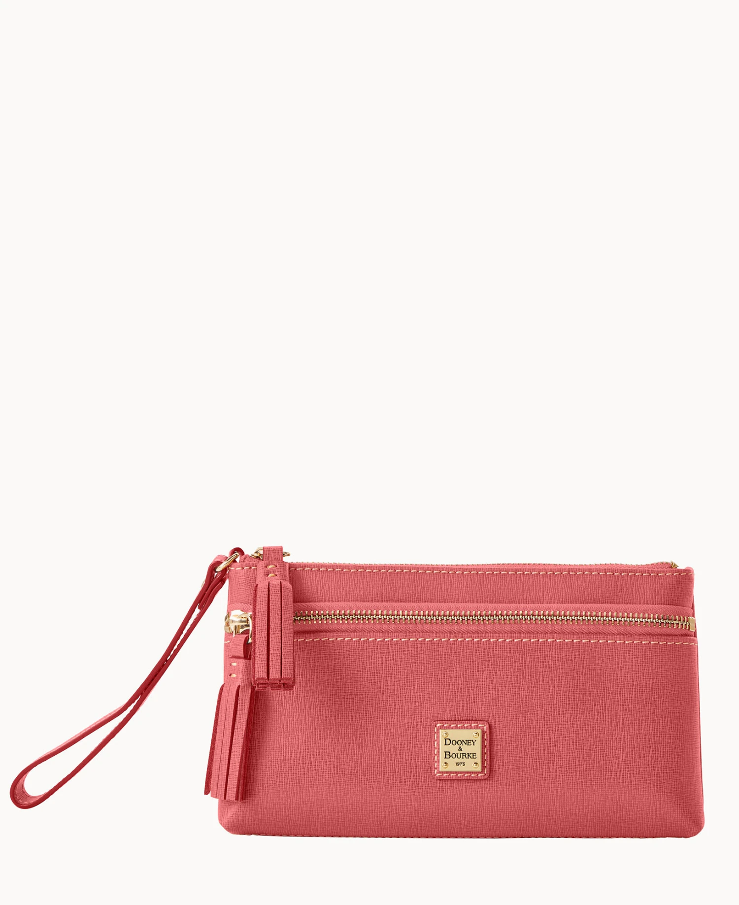 Saffiano Double Zip Wristlet Tomato 9 Saffiano Double Zip Wristlet Tomato - Image 9