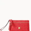 Saffiano Double Zip Wristlet Tomato
