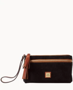 Suede Double Zip Wristlet Chamois -Dooney & Bourke W0174G SUBLPATN