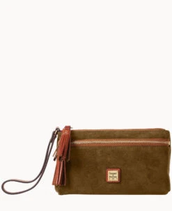 Suede Double Zip Wristlet Chamois -Dooney & Bourke W0174G SUOLPATN