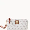 Gretta Folded Zip Wristlet Bone