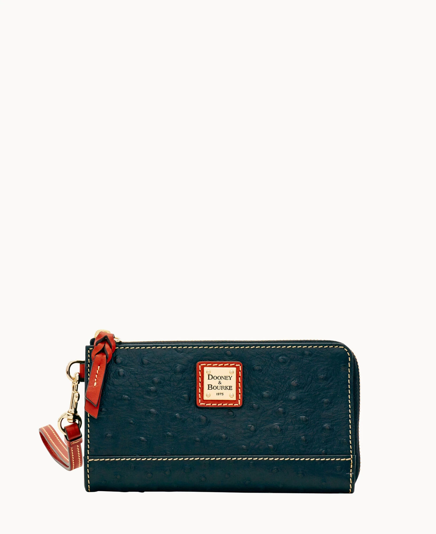 Ostrich Folded Zip Wristlet Cognac 9 Ostrich Folded Zip Wristlet Cognac - Image 9