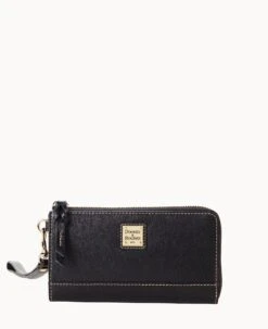 Saffiano Folded Zip Wristlet Black 24 Saffiano Folded Zip Wristlet Black -Dooney & Bourke W0177G SIBLSIBL 1