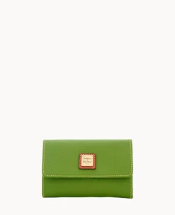 Pebble Grain Flap Wallet Plum Wine -Dooney & Bourke W0195G AWGSPATN