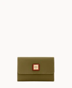 Pebble Grain Flap Wallet Plum Wine -Dooney & Bourke W0195G AWOLPATN