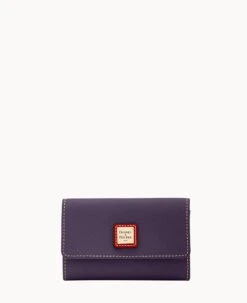 Pebble Grain Flap Wallet Plum Wine -Dooney & Bourke W0195G AWXPPATN 1