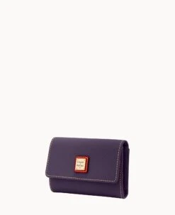 Pebble Grain Flap Wallet Plum Wine -Dooney & Bourke W0195G AWXPPATN ALT1 1