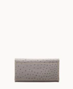 Ostrich Foldover Wallet Grey Tan -Dooney & Bourke W0219G OTGYPATN0002 ALT3 1