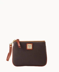 Pebble Grain Stadium Wristlet French Caramel -Dooney & Bourke W0279G AWBMPATNLING