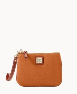 Pebble Grain Stadium Wristlet French Caramel -Dooney & Bourke W0279G AWFCPATNLING 1