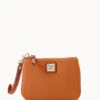 Pebble Grain Stadium Wristlet French Caramel