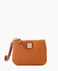 Pebble Grain Stadium Wristlet French Caramel -Dooney & Bourke W0279G AWFCPATNLING 2