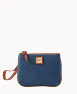 Pebble Grain Stadium Wristlet French Caramel -Dooney & Bourke W0279G AWJEPATNLING