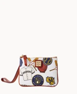 MLB Brewers Stadium Wristlet BREWERS -Dooney & Bourke W0279G QUMWPATNBRWS 1