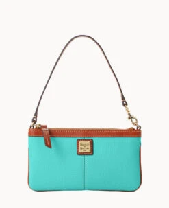 Pebble Grain Large Slim Wristlet Black -Dooney & Bourke W0312G AWAQPATN