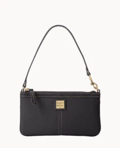 Pebble Grain Large Slim Wristlet Black -Dooney & Bourke W0312G AWBLPABL