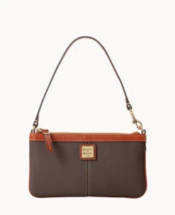 Pebble Grain Large Slim Wristlet Black -Dooney & Bourke W0312G AWBMPATN
