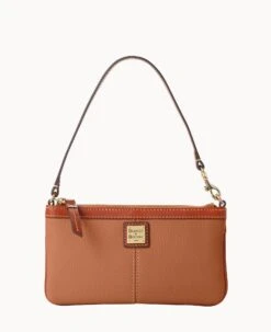 Pebble Grain Large Slim Wristlet Black -Dooney & Bourke W0312G AWCAPATN