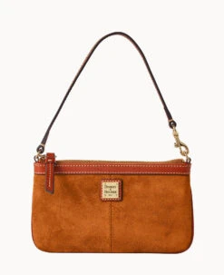 Suede Large Slim Wristlet Amber -Dooney & Bourke W0312G SUARPATN 2