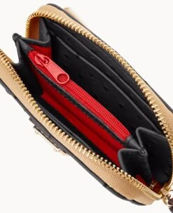 Ostrich Large Zip Around Credit Card Case Black -Dooney & Bourke W0322G OTBLPATN ALT2 1