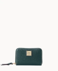 Saffiano Large Zip Around Credit Card Case Black -Dooney & Bourke W0322G SIIVSIIV