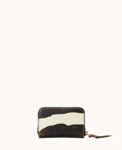 Zebra Leather Large Zip Around Credit Card Case Zebra -Dooney & Bourke W0322G ZCZEPANA ALT3