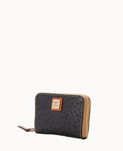Ostrich Medium Zip Around Wallet Black 20 Ostrich Medium Zip Around Wallet Black -Dooney & Bourke W0323G OTBLPATN ALT1 1