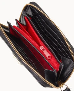 Saffiano Medium Zip Around Credit Card Case Black 23 Saffiano Medium Zip Around Credit Card Case Black -Dooney & Bourke W0323G SIBLSIBL ALT2