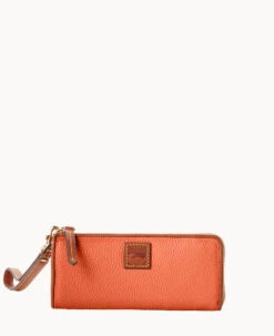 Pebble Grain Zip Clutch Wristlet Midnight Blue -Dooney & Bourke W0324G 9PCRPAKR