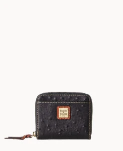Ostrich Small Zip Around Wallet Black -Dooney & Bourke W0329G OTBLPATN 2