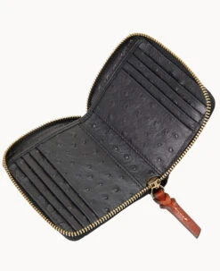 Ostrich Small Zip Around Wallet Black -Dooney & Bourke W0329G OTBLPATN ALT2