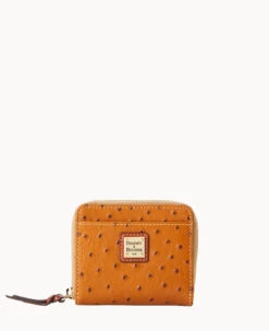 Ostrich Small Zip Around Wallet Black -Dooney & Bourke W0329G OTTNPATN