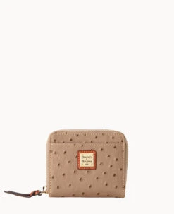 Ostrich Small Zip Around Wallet Black -Dooney & Bourke W0329G OTXDPATN