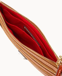 Pebble Grain Triple Zip Wristlet Caramel -Dooney & Bourke W0335G AWCAPATN ALT2