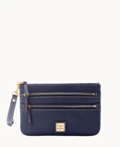 Saffiano Triple Zip Wristlet Black -Dooney & Bourke W0335G SIMRSIMR