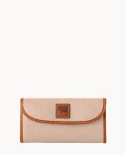 Pebble Grain Continental Clutch Blush