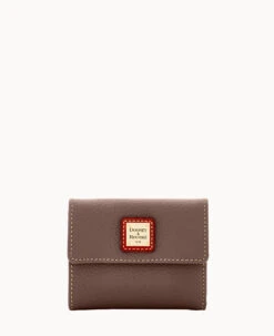 Pebble Grain Small Flap Credit Card Wallet Red -Dooney & Bourke W1106G AWELPATN