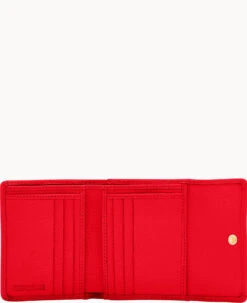 Pebble Grain Small Flap Credit Card Wallet Red -Dooney & Bourke W1106G AWRDPATN ALT2